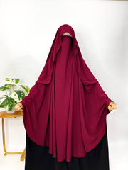Maroon Awrah Khimar With Flap