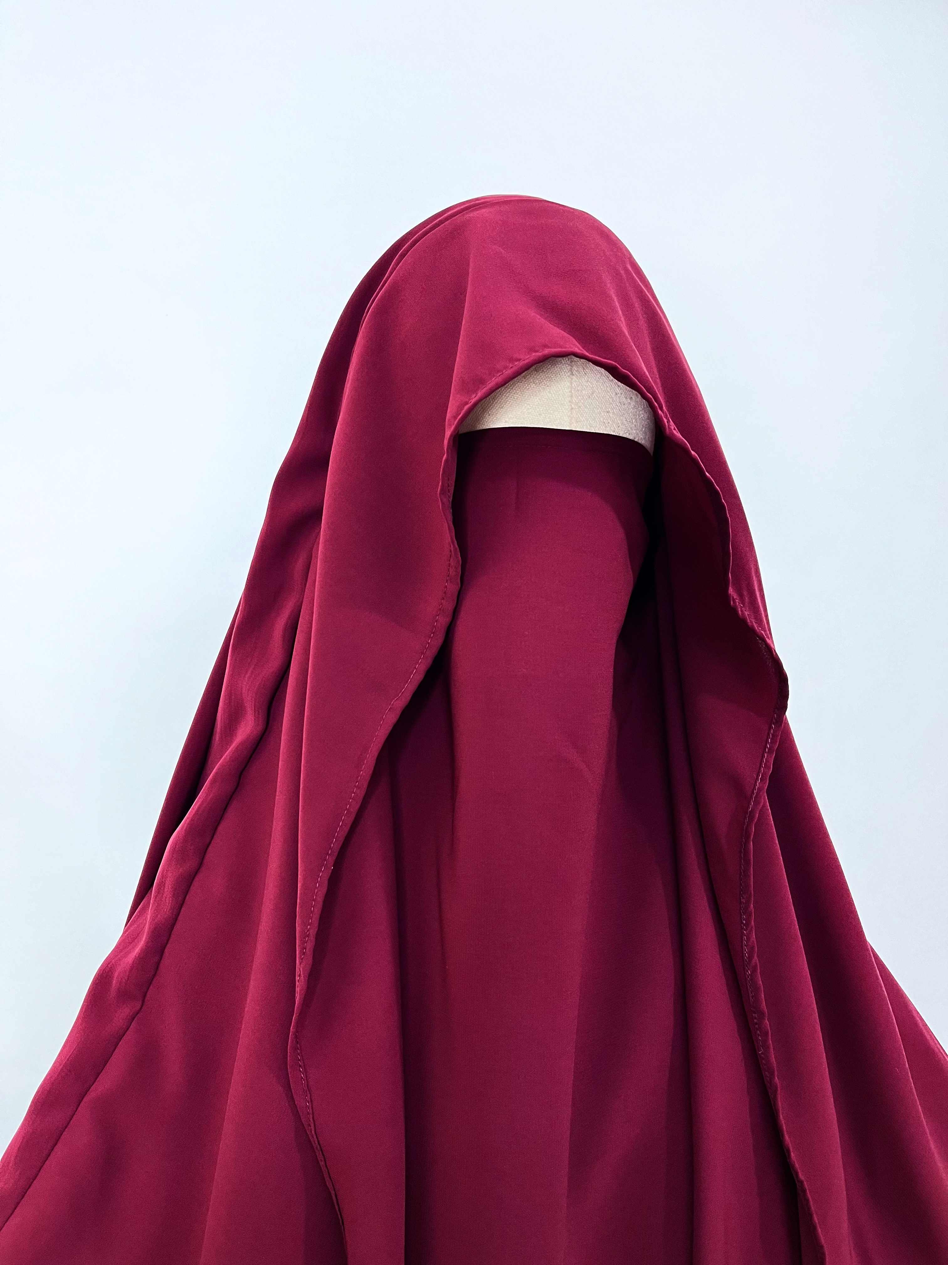 Maroon Awrah Khimar With Flap
