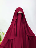 Maroon Awrah Khimar With Flap