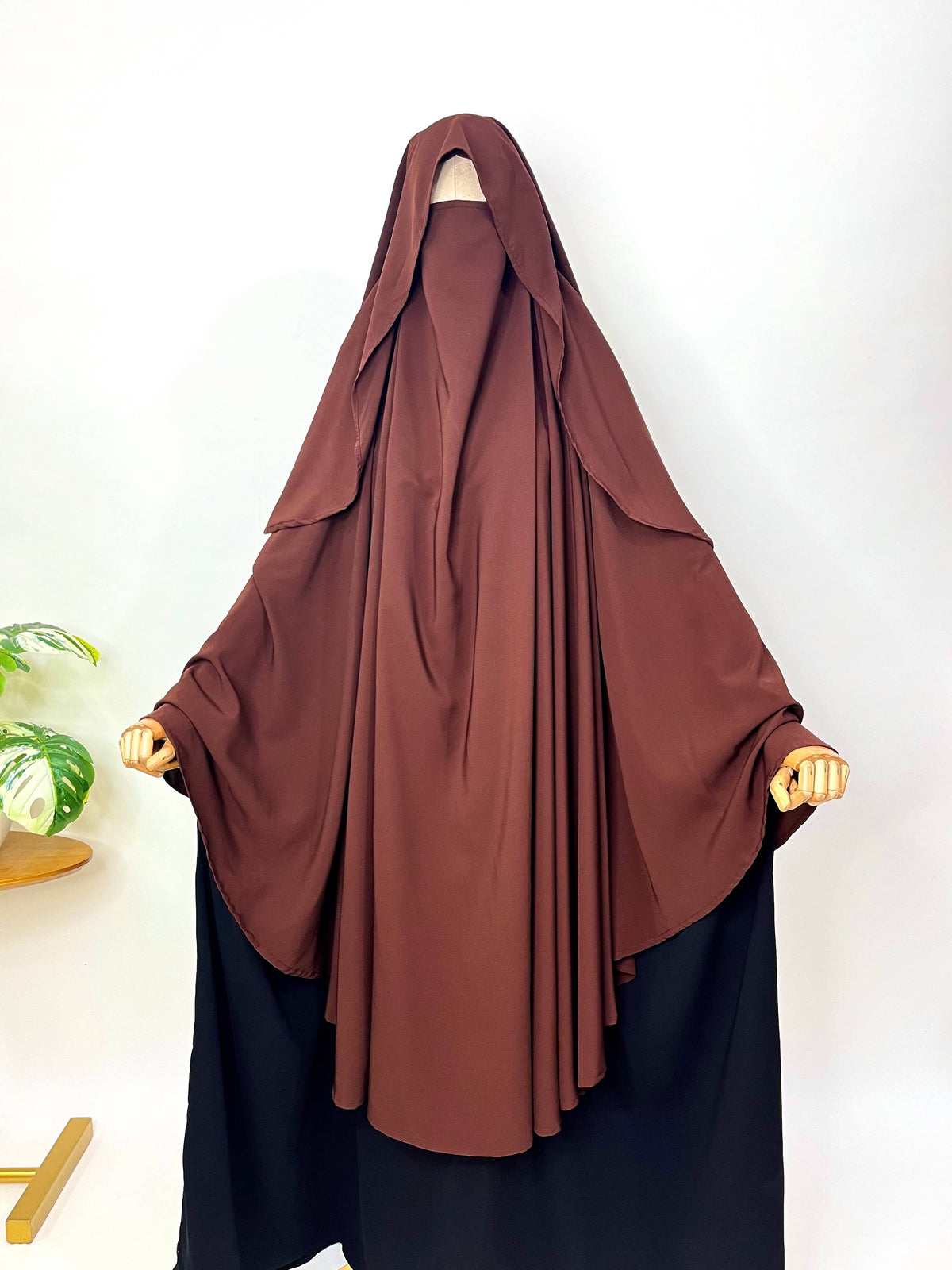Brown Awrah Khimar With Flap