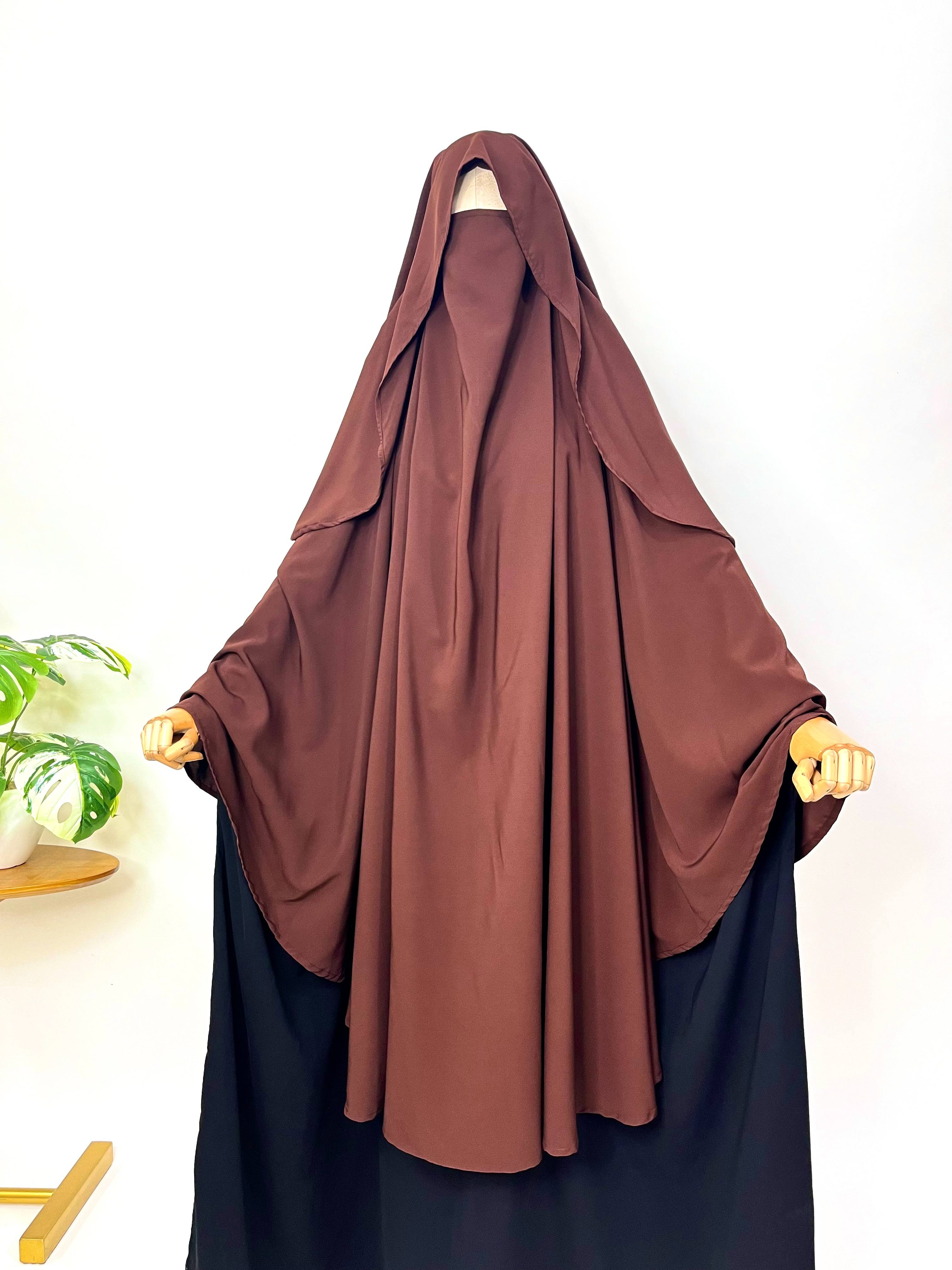 Brown Awrah Khimar With Flap