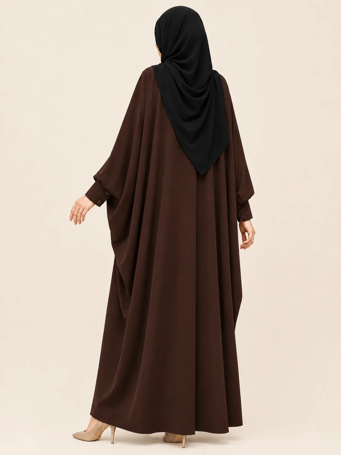 Brown Front Open Kaftan Abaya