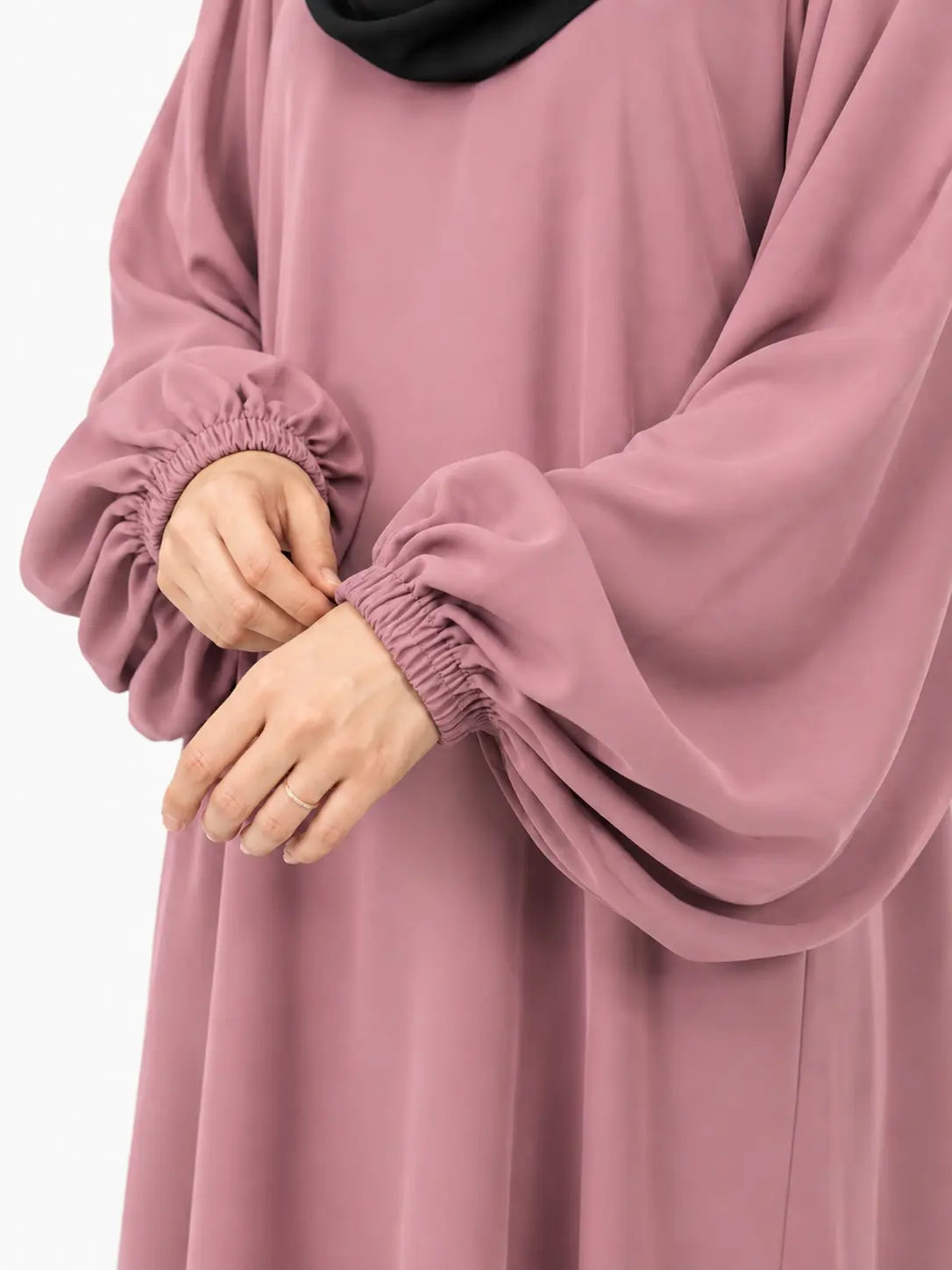 Pastel Pink Abaya With Baggy Sleeves