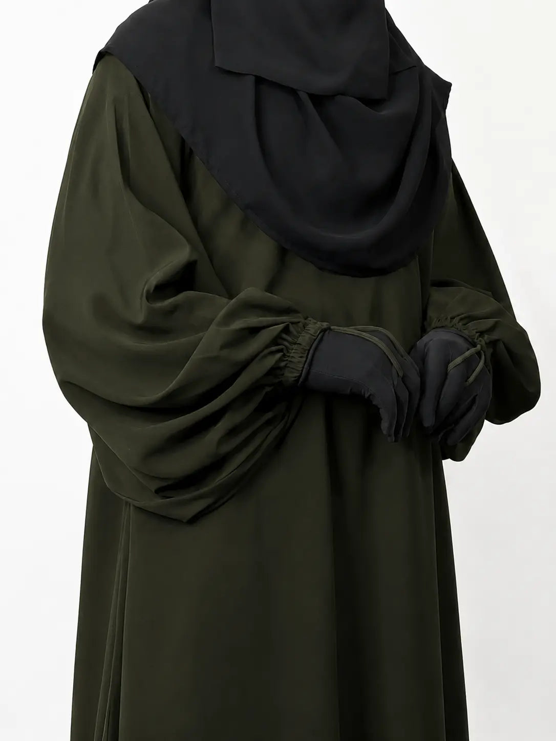 Olive Abaya With Baggy Sleeves