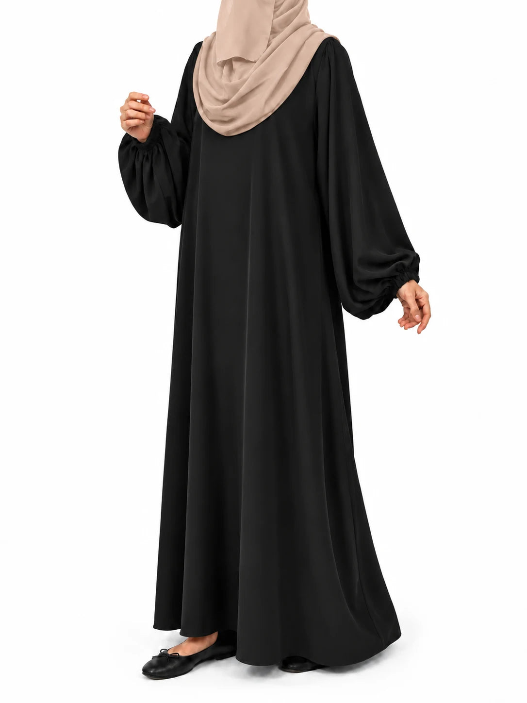 Black Basic Abaya With Baggy Sleeves