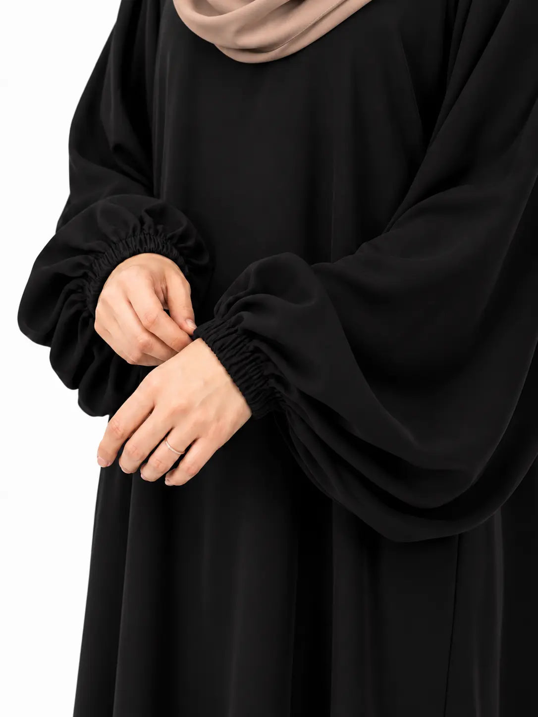 Black Basic Abaya With Baggy Sleeves