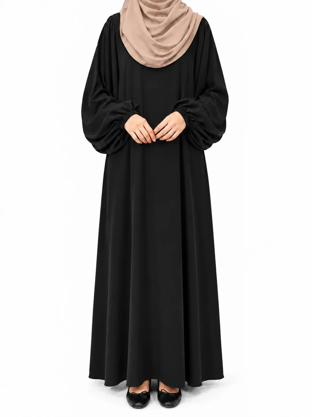 Black Basic Abaya With Baggy Sleeves
