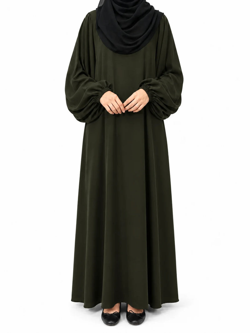 Olive Abaya With Baggy Sleeves