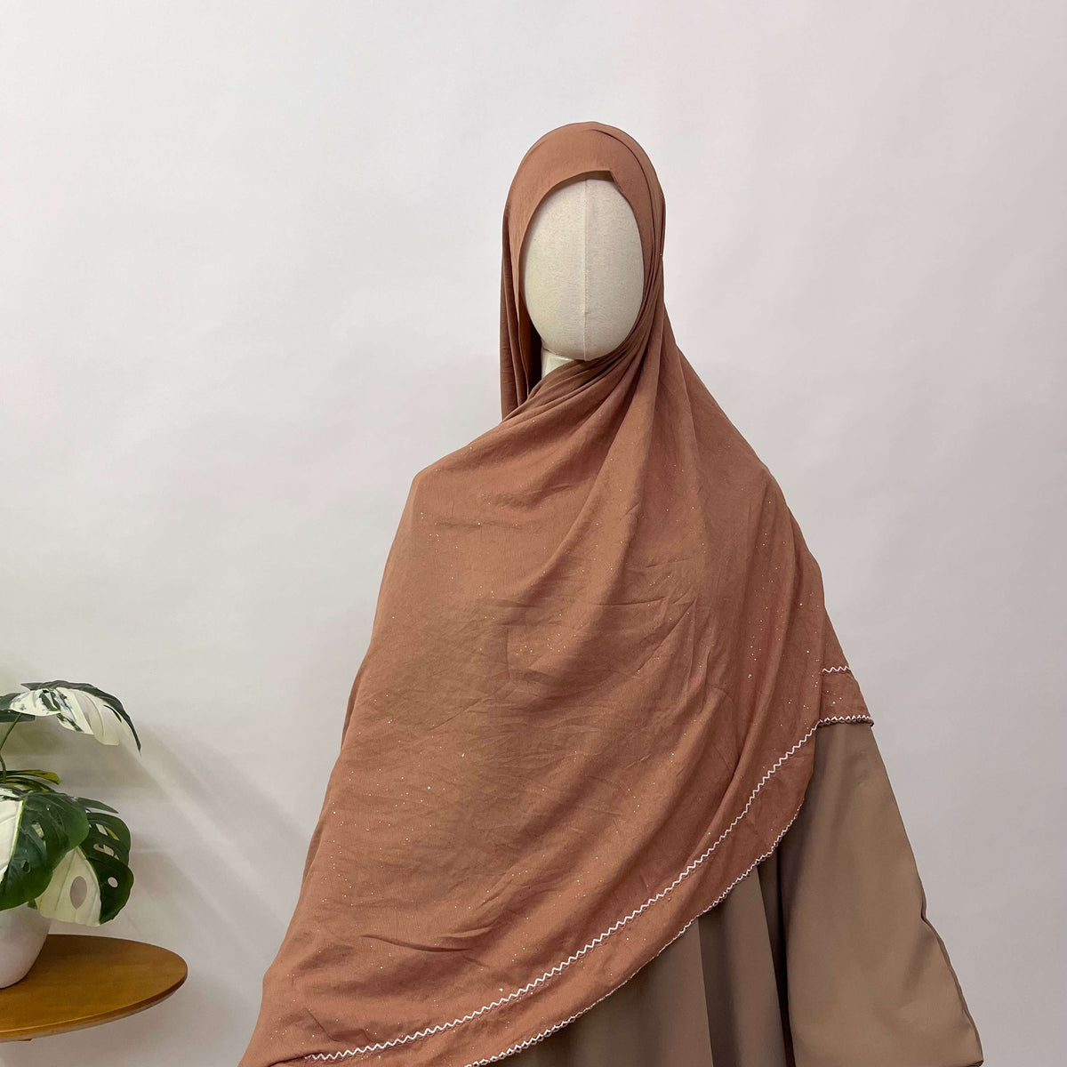 Hijab with crochet border