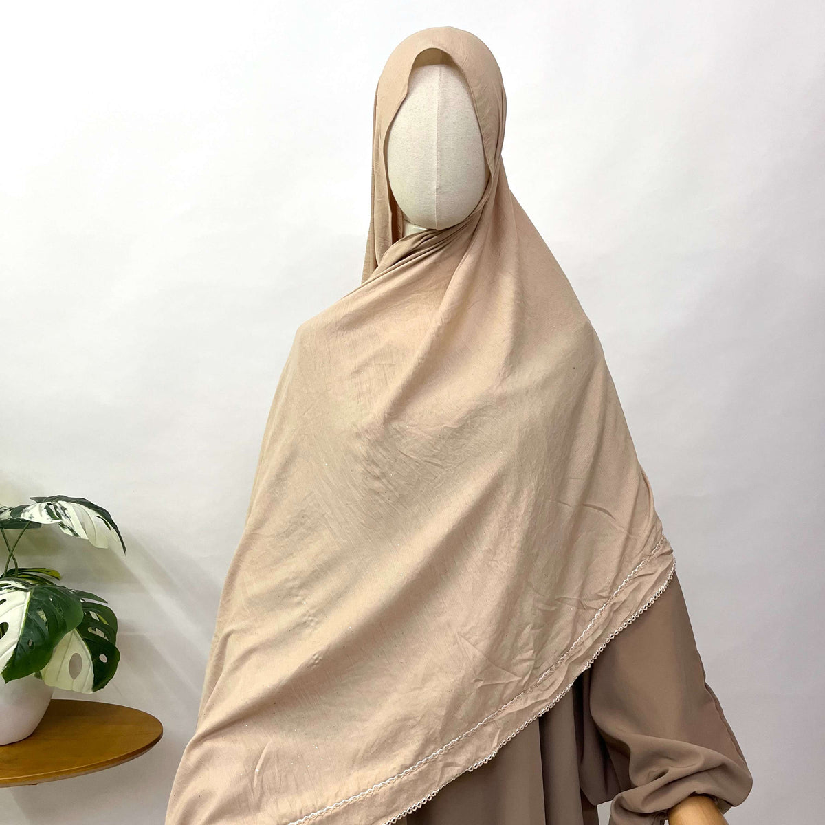 Hijab with crochet border