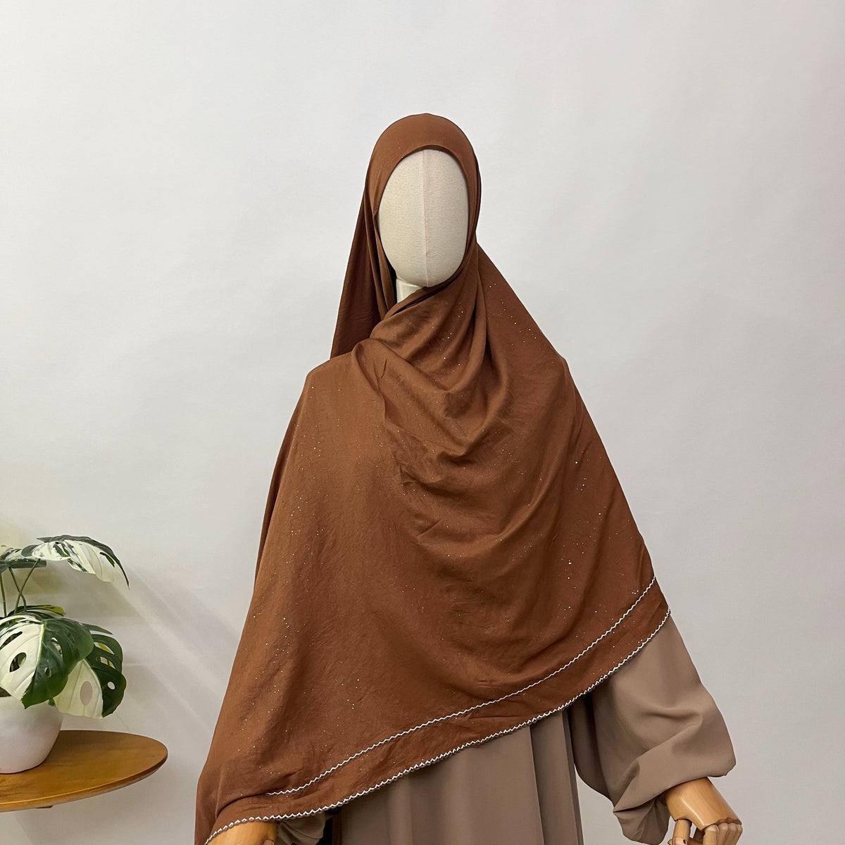 Hijab with crochet border