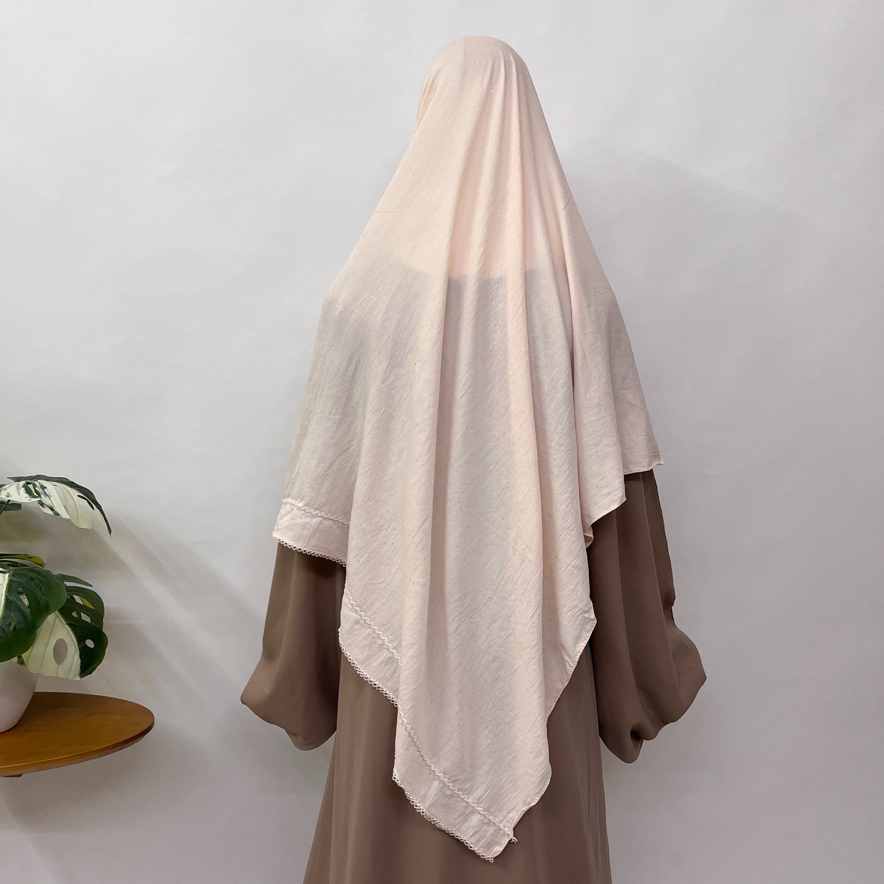 Hijab with crochet border