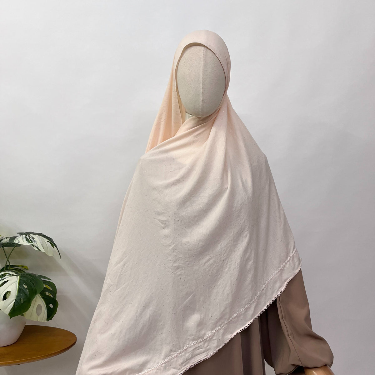 Hijab with crochet border