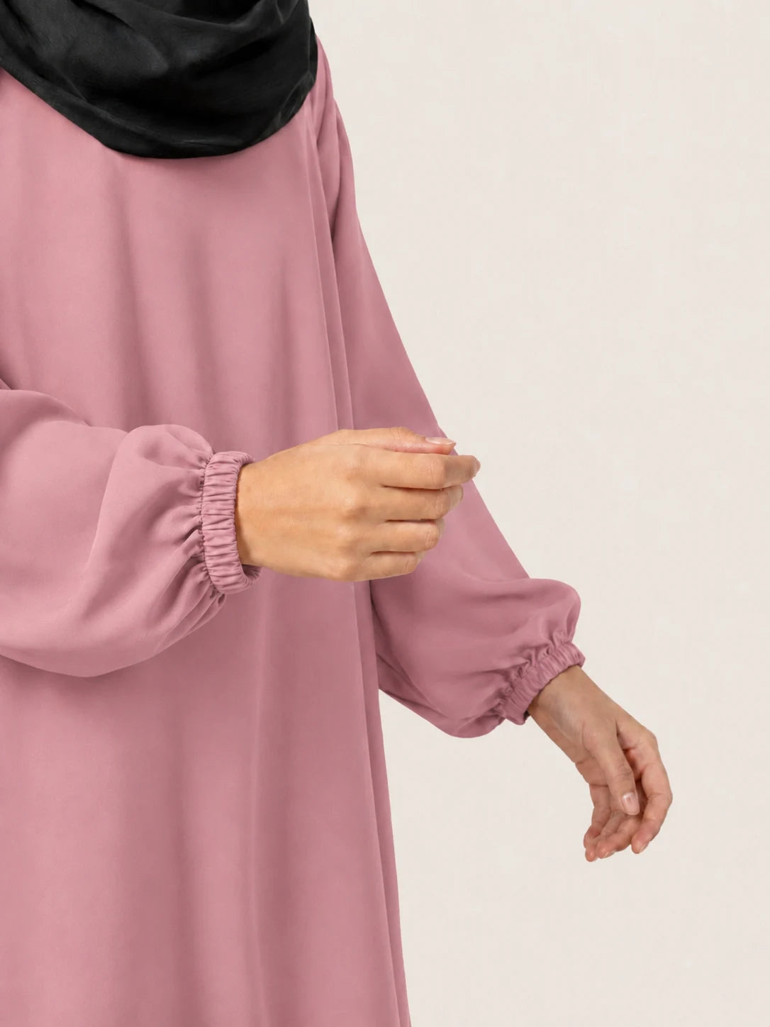 Basic Abaya With Elastic Sleeves