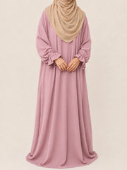 Basic Abaya With Flower Sleeves