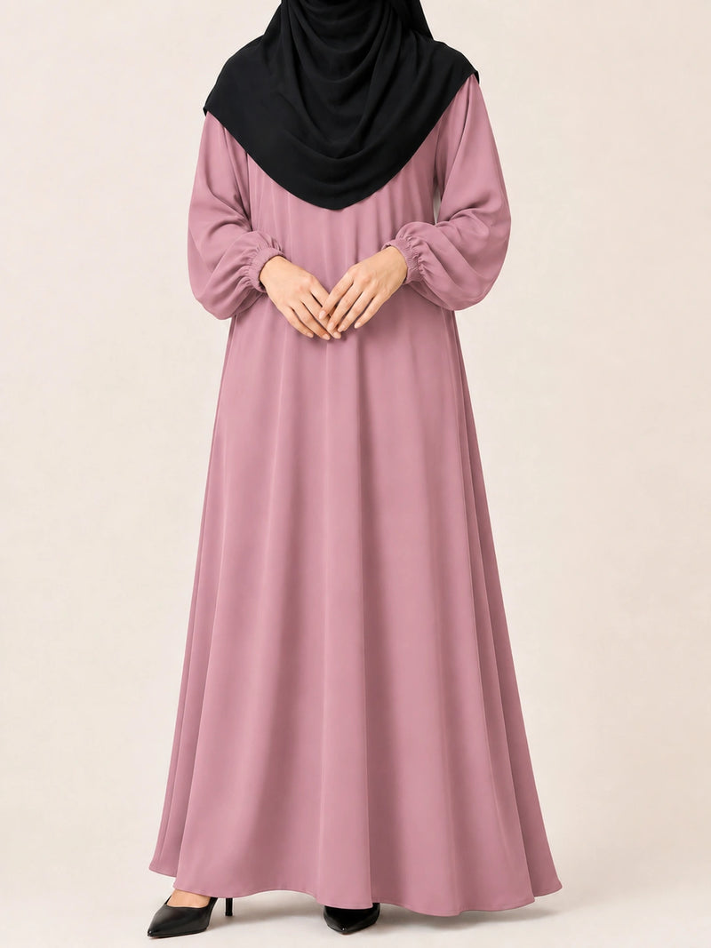 Basic Abaya With Elastic Sleeves