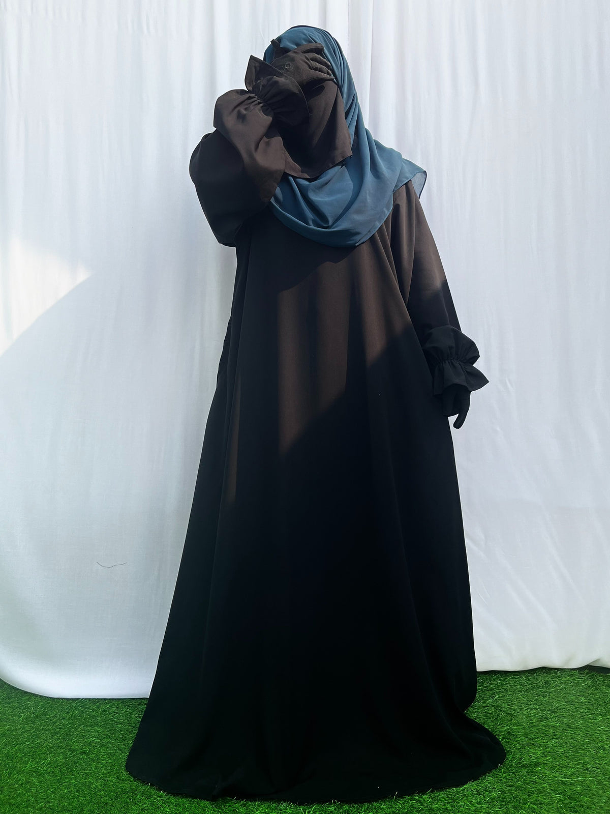 Basic Abaya With Flower Sleeves