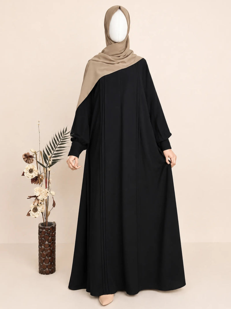Black Pleats abaya