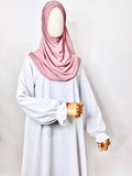 White Aline Abaya With Flower Sleeves