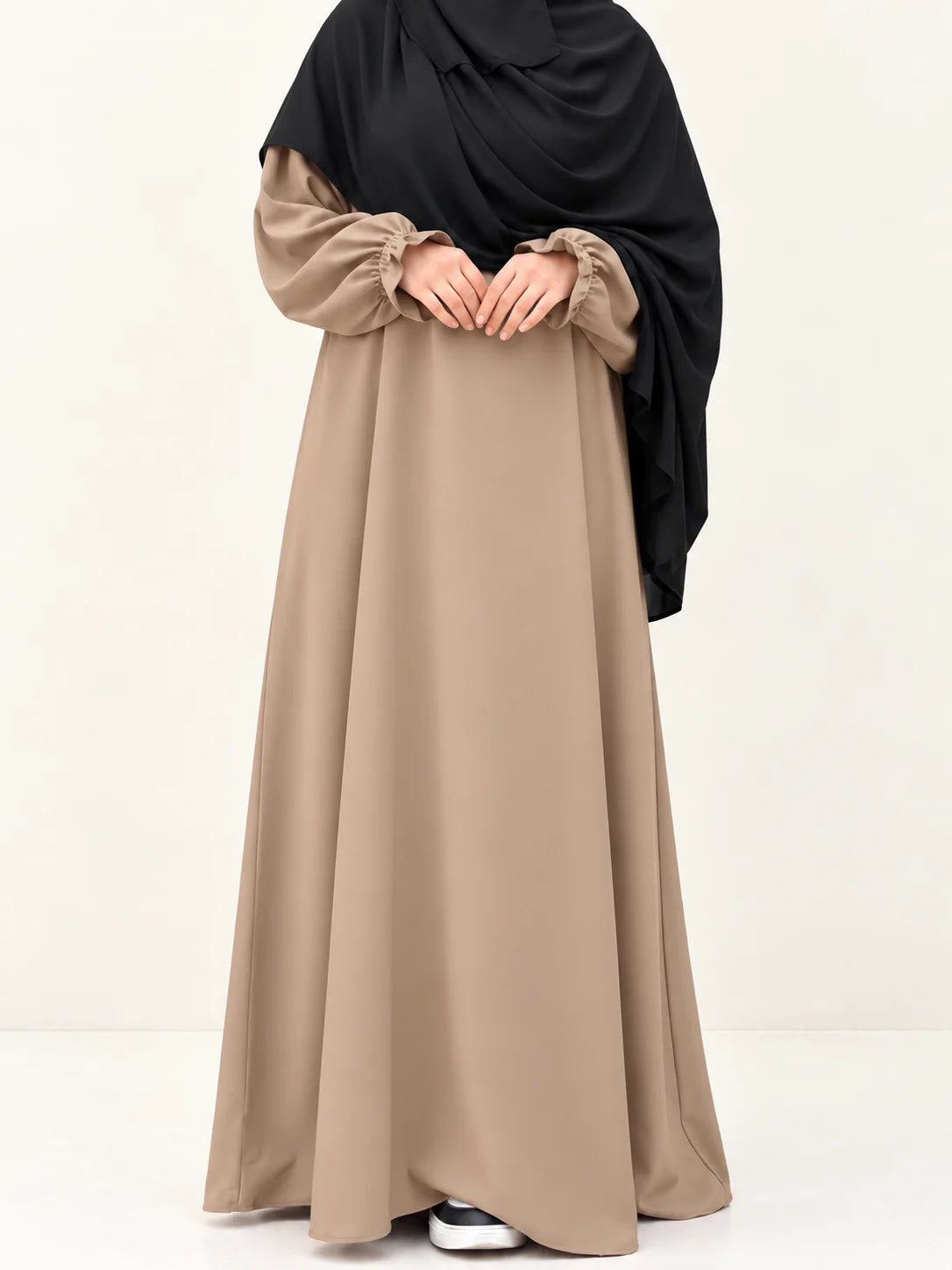 Basic Abaya With Flower Sleeves