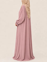 Basic Abaya With Flower Sleeves