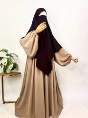 Contrast Abaya Khimar Set