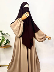 Contrast Abaya Khimar Set