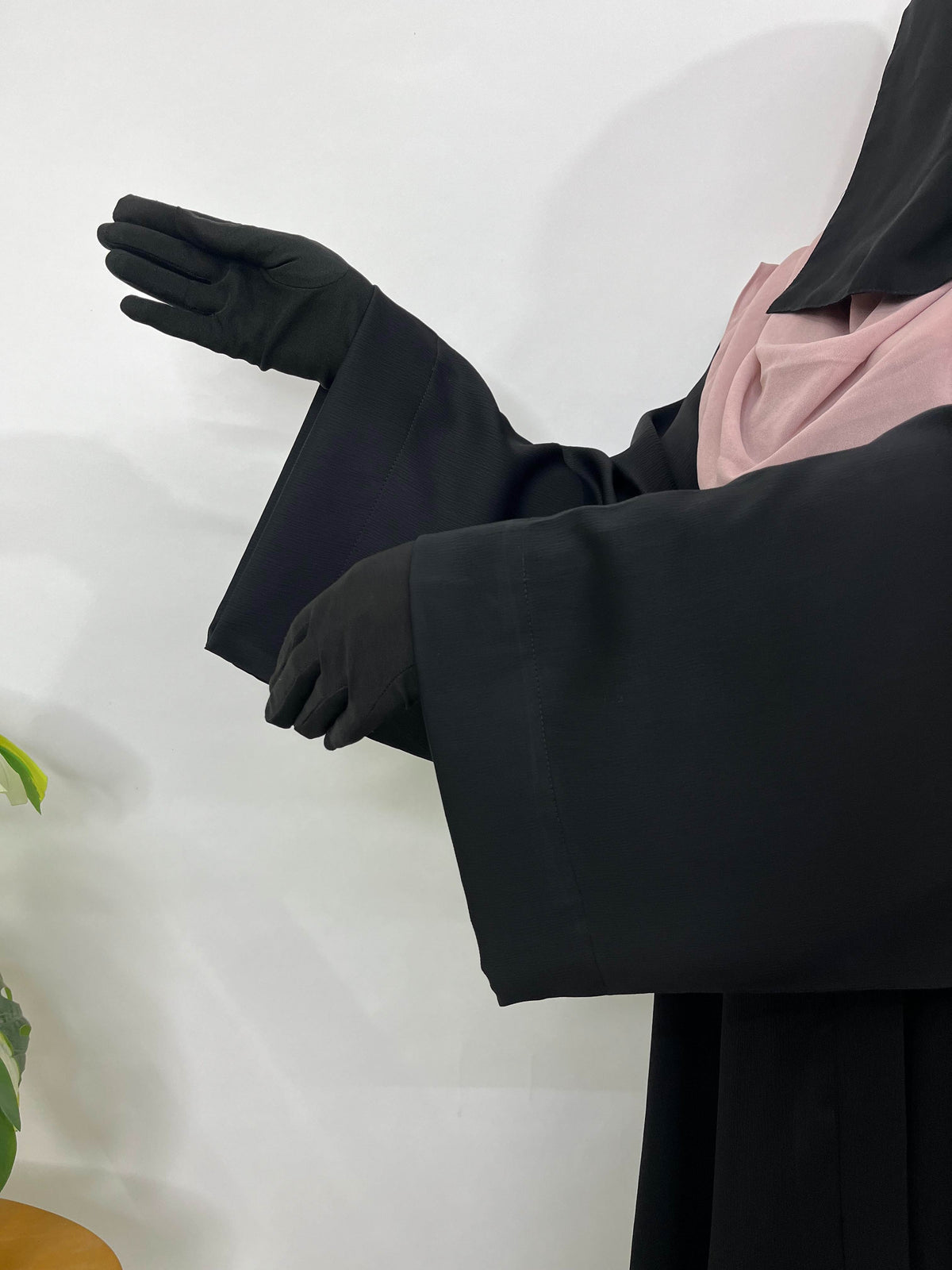 Black Front Open TikTok Abaya