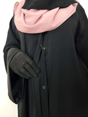 Black Front Open TikTok Abaya