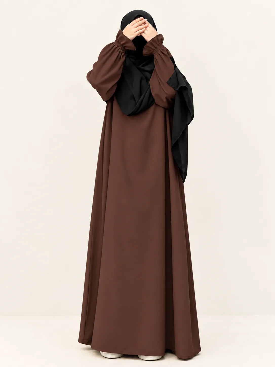 Basic Abaya With Flower Sleeves