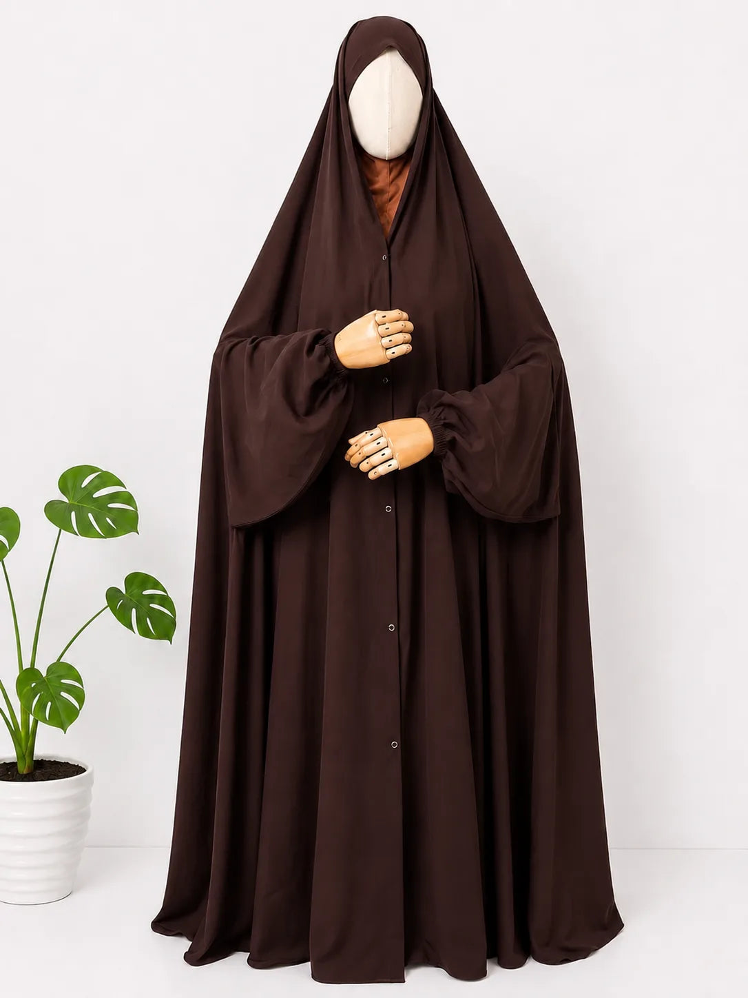 Brown Irani Chadar With Sleeves