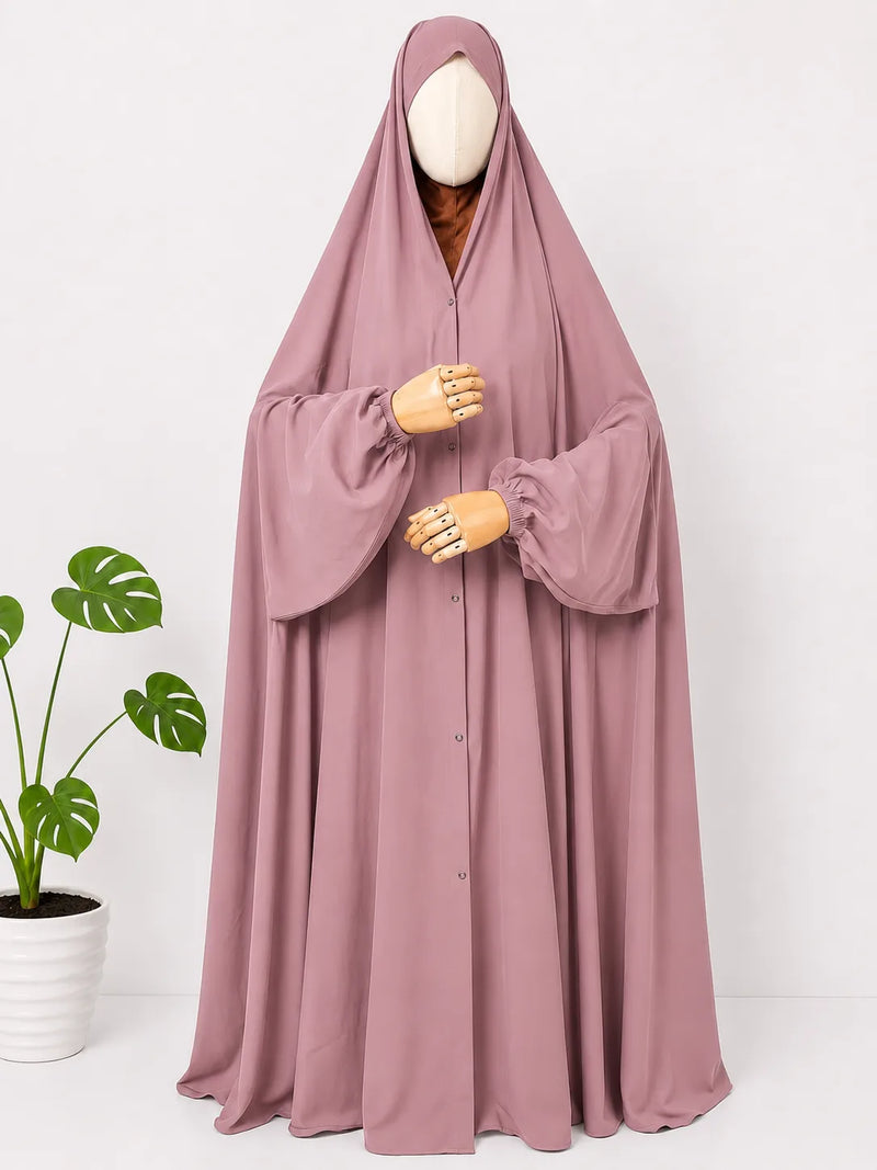 Pastel Pink Irani Chadar With Sleeves