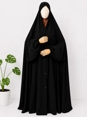 Black Irani Chadar With Sleeves