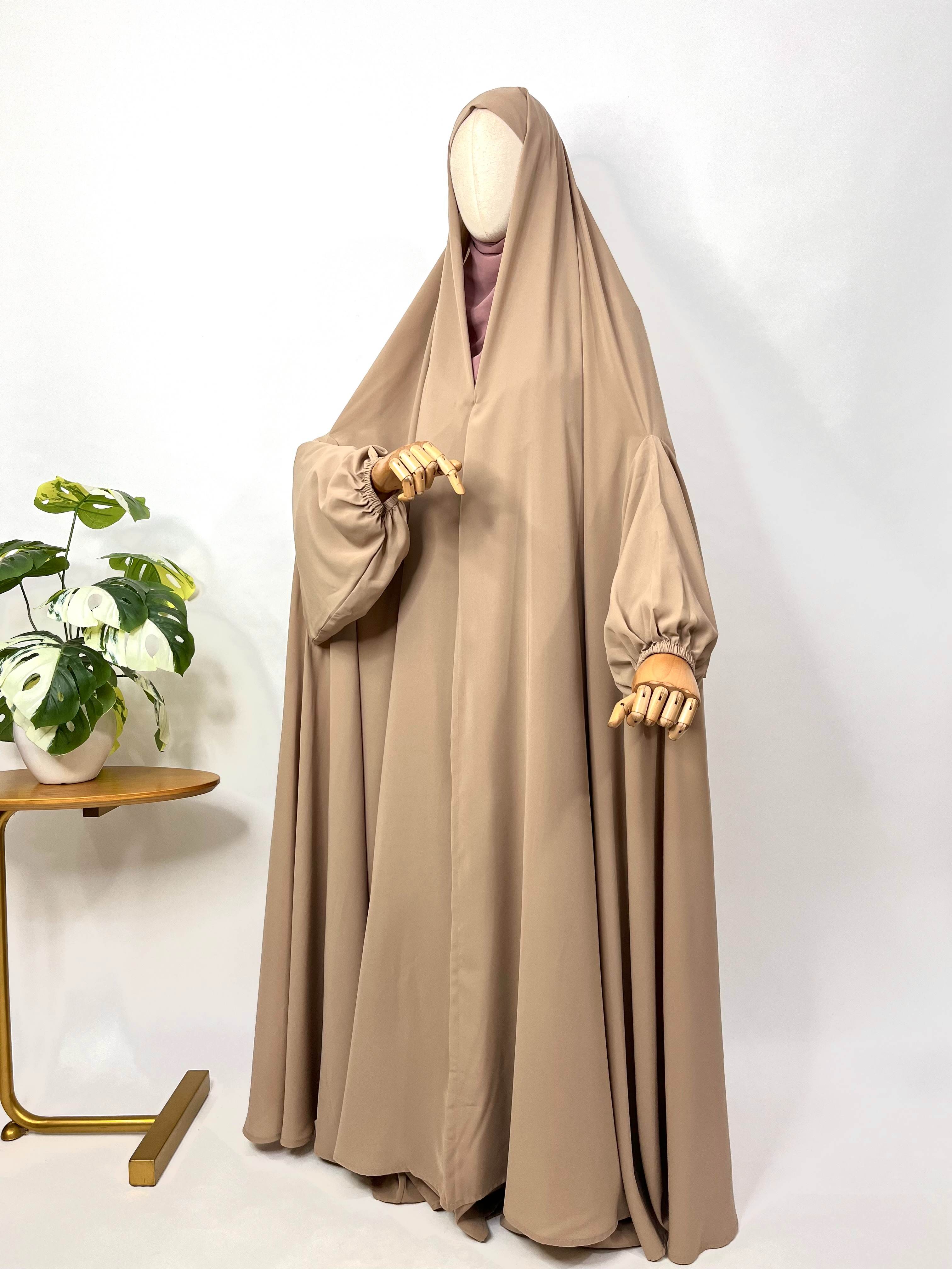 Beige Irani Chadar With Sleeves