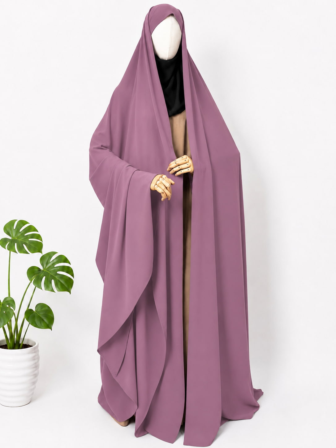Dusty Mauve Irani Chadar Without Sleeves