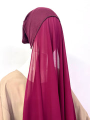 Heavy Chiffon Hijab With Attached Tube Cap