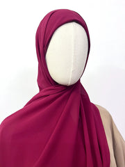 Heavy Chiffon Hijab With Attached Tube Cap