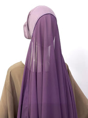 Heavy Chiffon Hijab With Attached Tube Cap