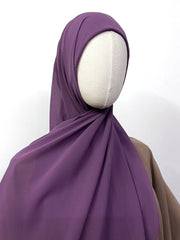 Heavy Chiffon Hijab With Attached Tube Cap