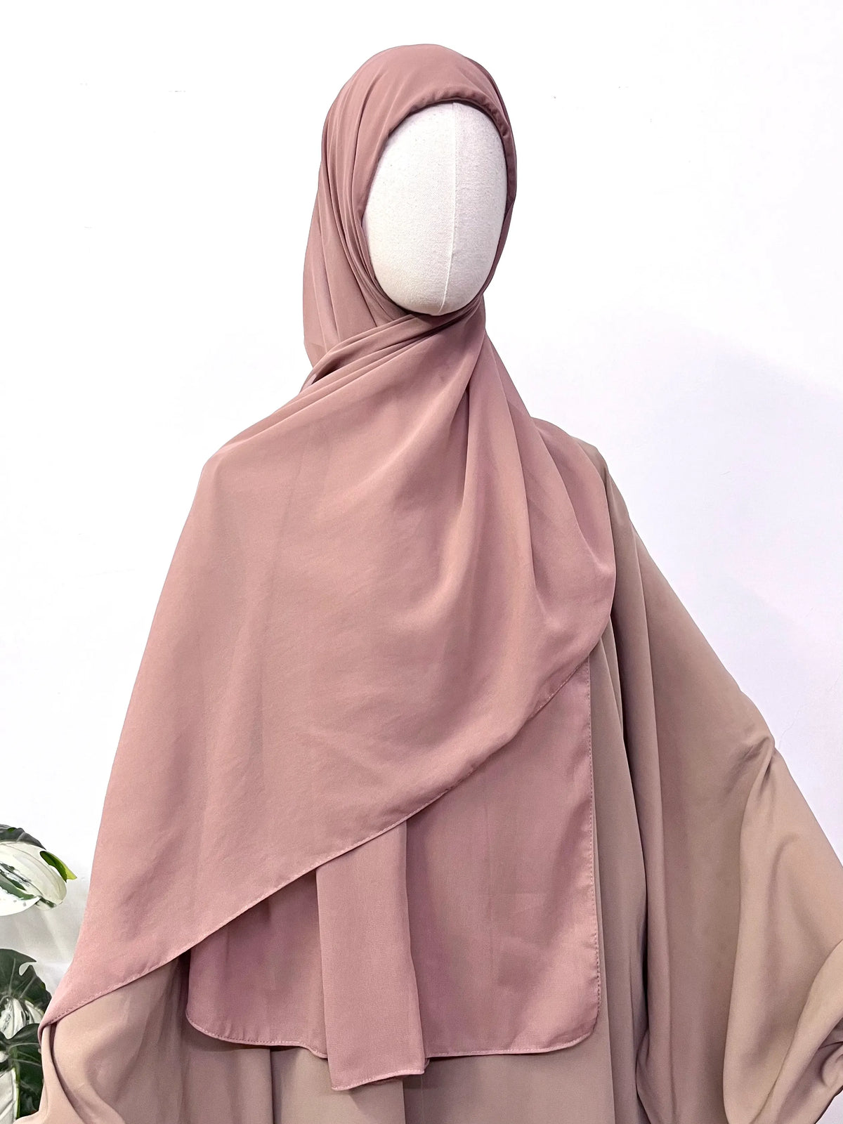 Heavy Chiffon Hijab With Attached Tube Cap