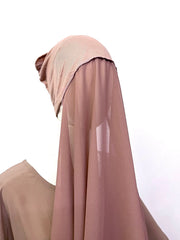 Heavy Chiffon Hijab With Attached Tube Cap