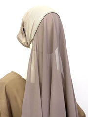 Heavy Chiffon Hijab With Attached Tube Cap