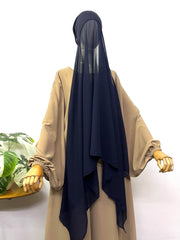 Heavy Chiffon Hijab With Attached Tube Cap