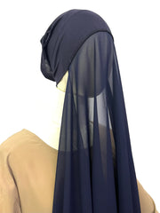 Heavy Chiffon Hijab With Attached Tube Cap