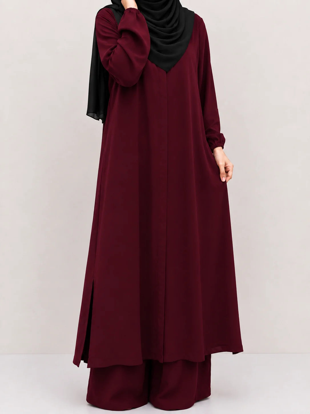 Maroon Zara Long Co-Ord Set