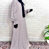 A-Line Abaya With Flower Sleeves