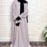 A-Line Abaya With Flower Sleeves