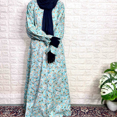A-Line Abaya With Flower Sleeves