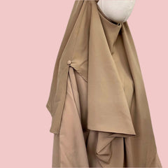 Beige French Veil Khimar