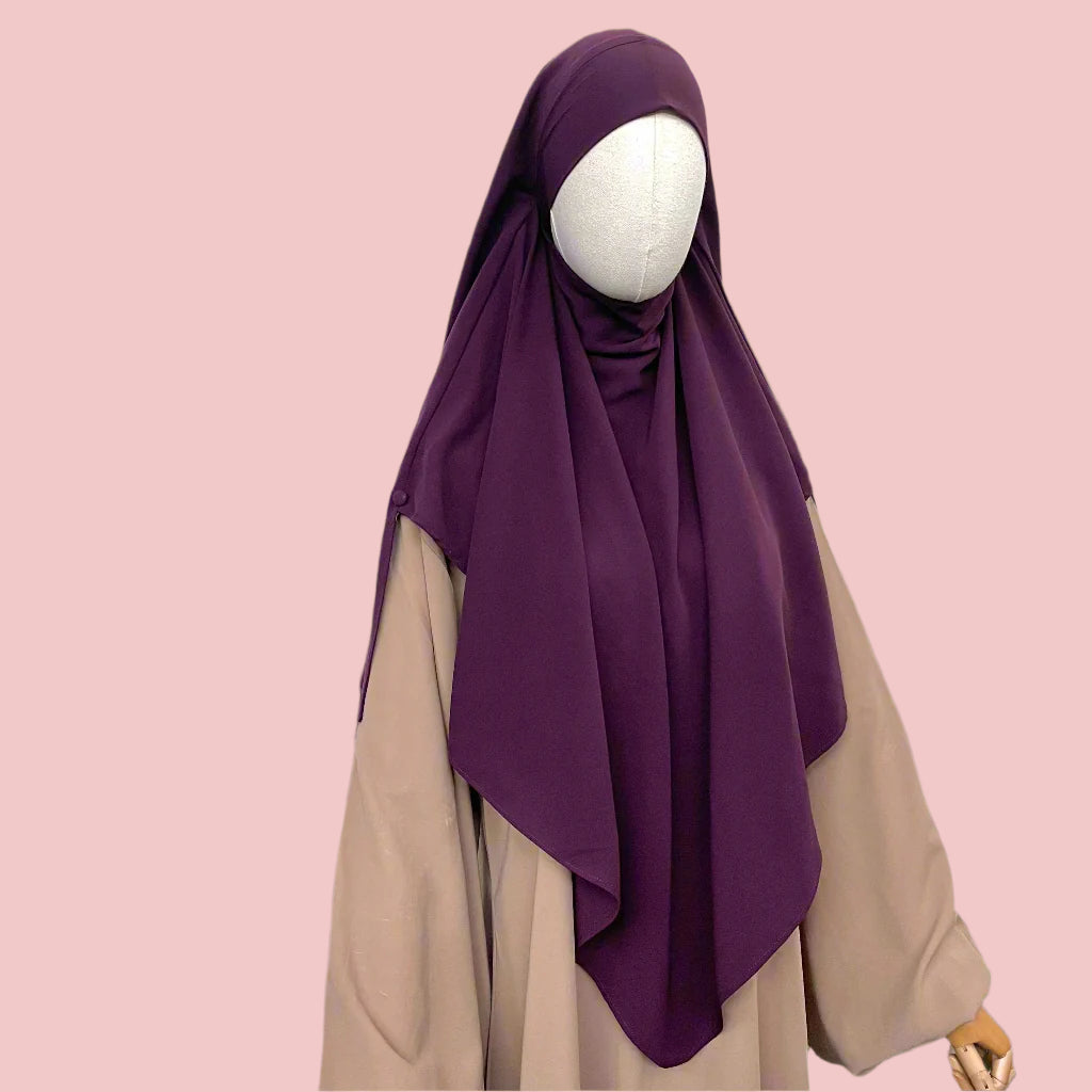 Plum French Veil Khimar